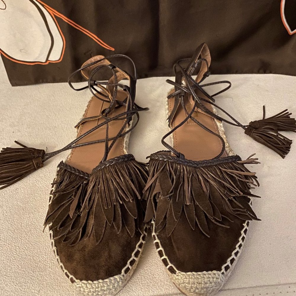 Aquazurra Pocahontas Suede Espadrilles